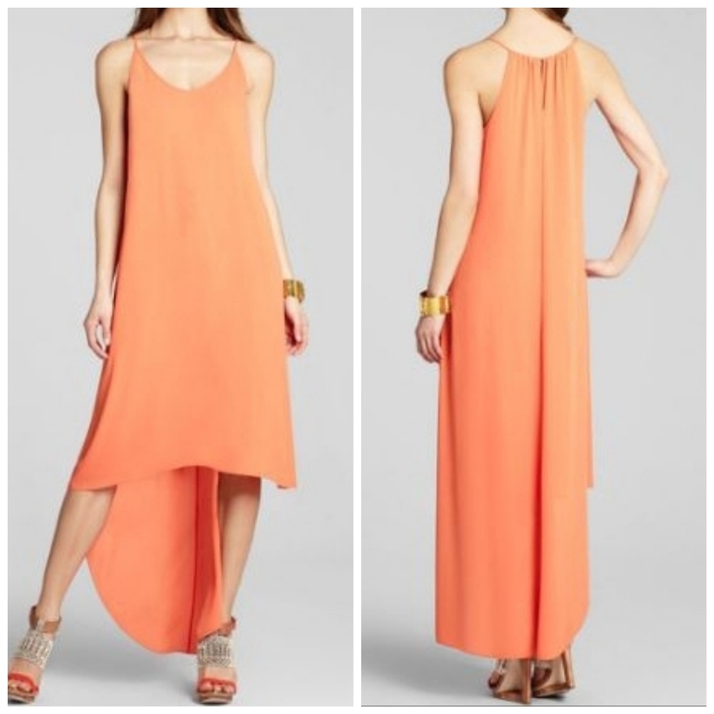 BCBG MAXAZRIA Rory High-Low Sleeveless Size M Orange Women's Dress